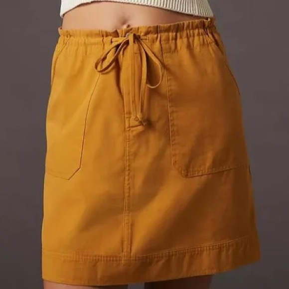 Anthropologie Dresses & Skirts - Anthropologie Mustard Drawstring Pocket Skirt - Women size L nwot